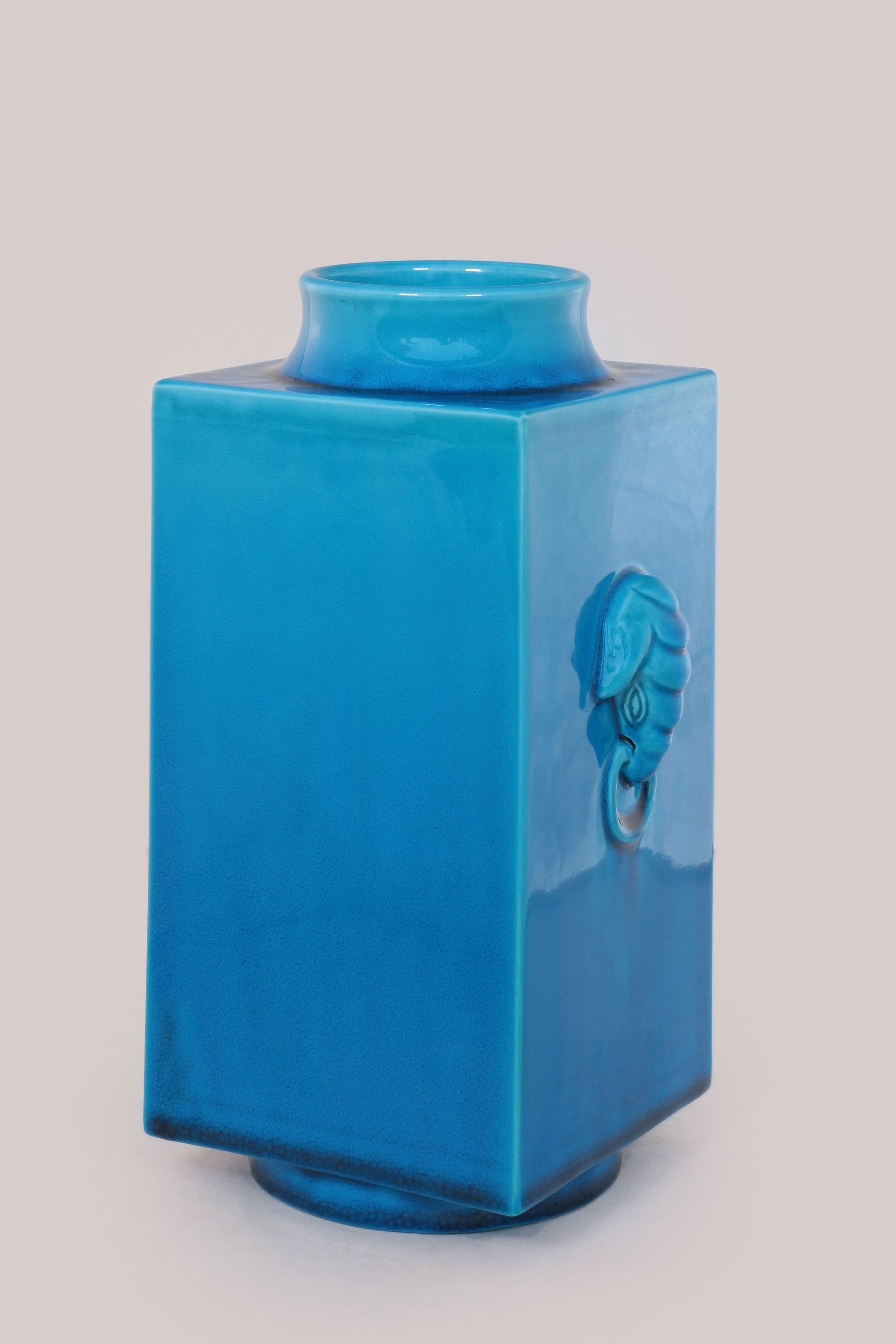 Peacock Blue Elephant Ear Square Bottle