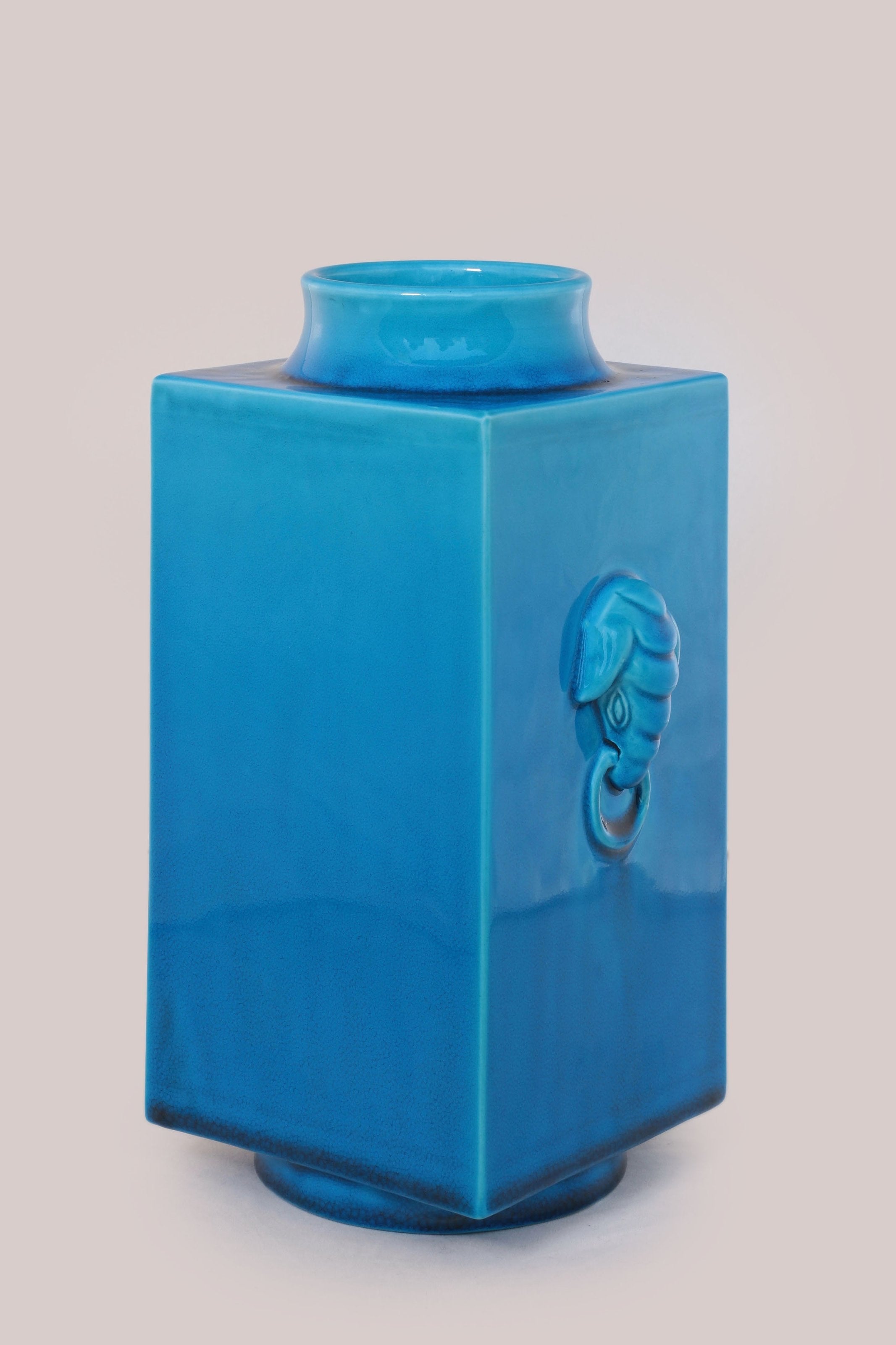 Peacock Blue Elephant Ear Square Bottle