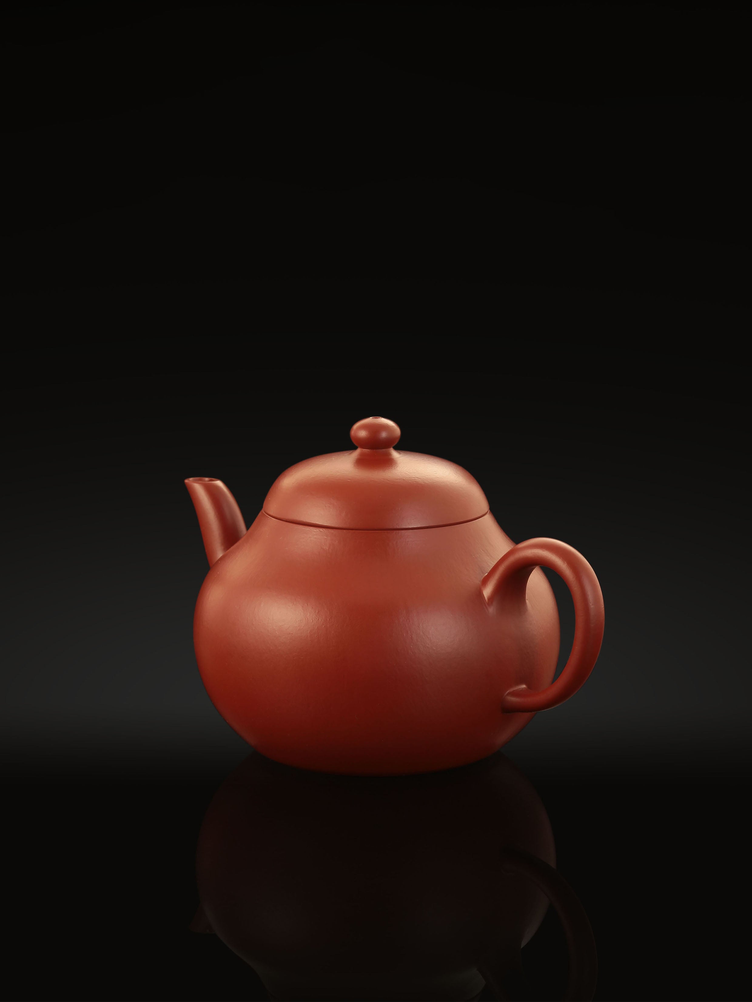 Pear-shaped teapot - Small coal kiln red clay