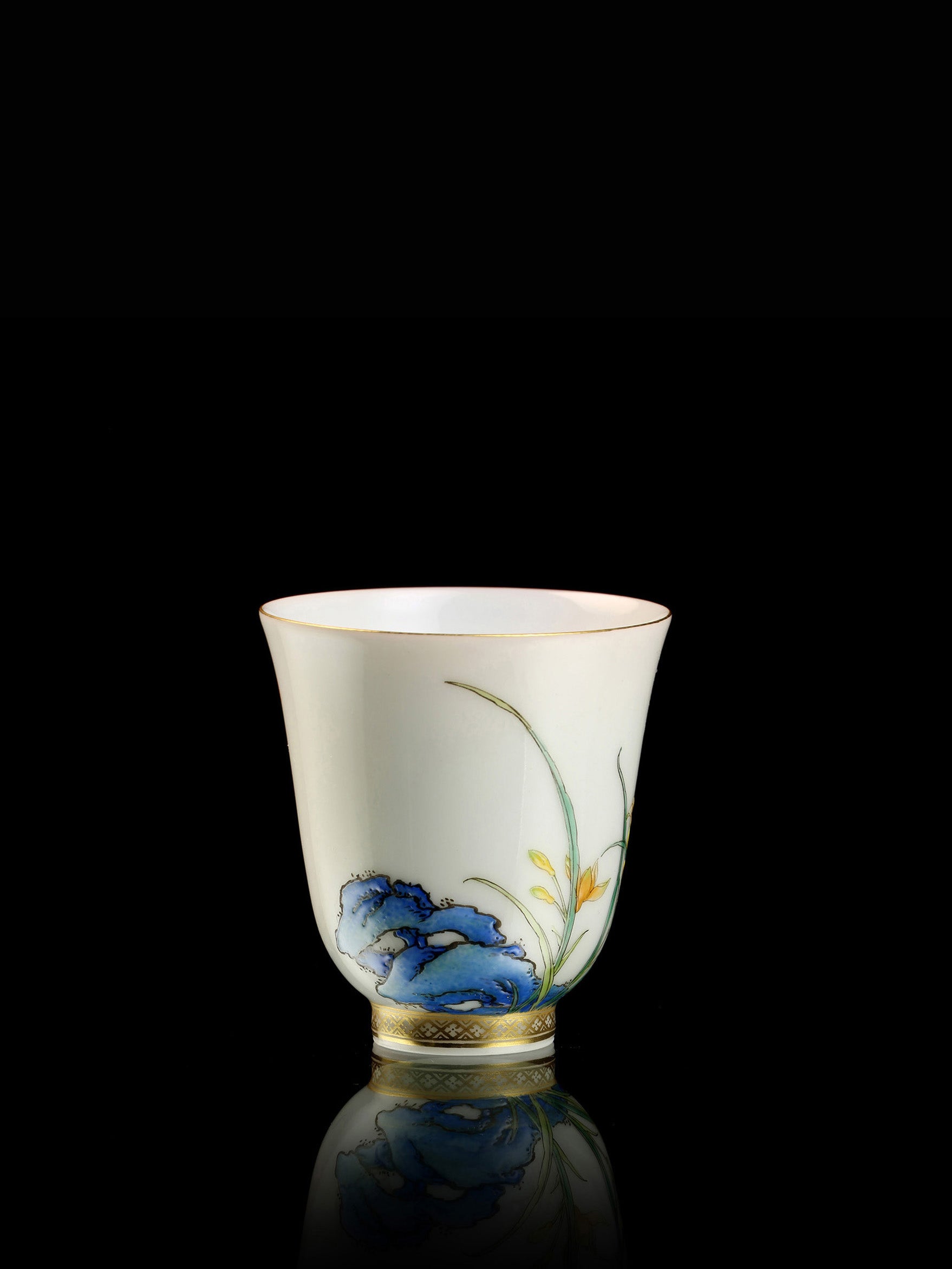 Daylily-shaped covered bowl/tea cup