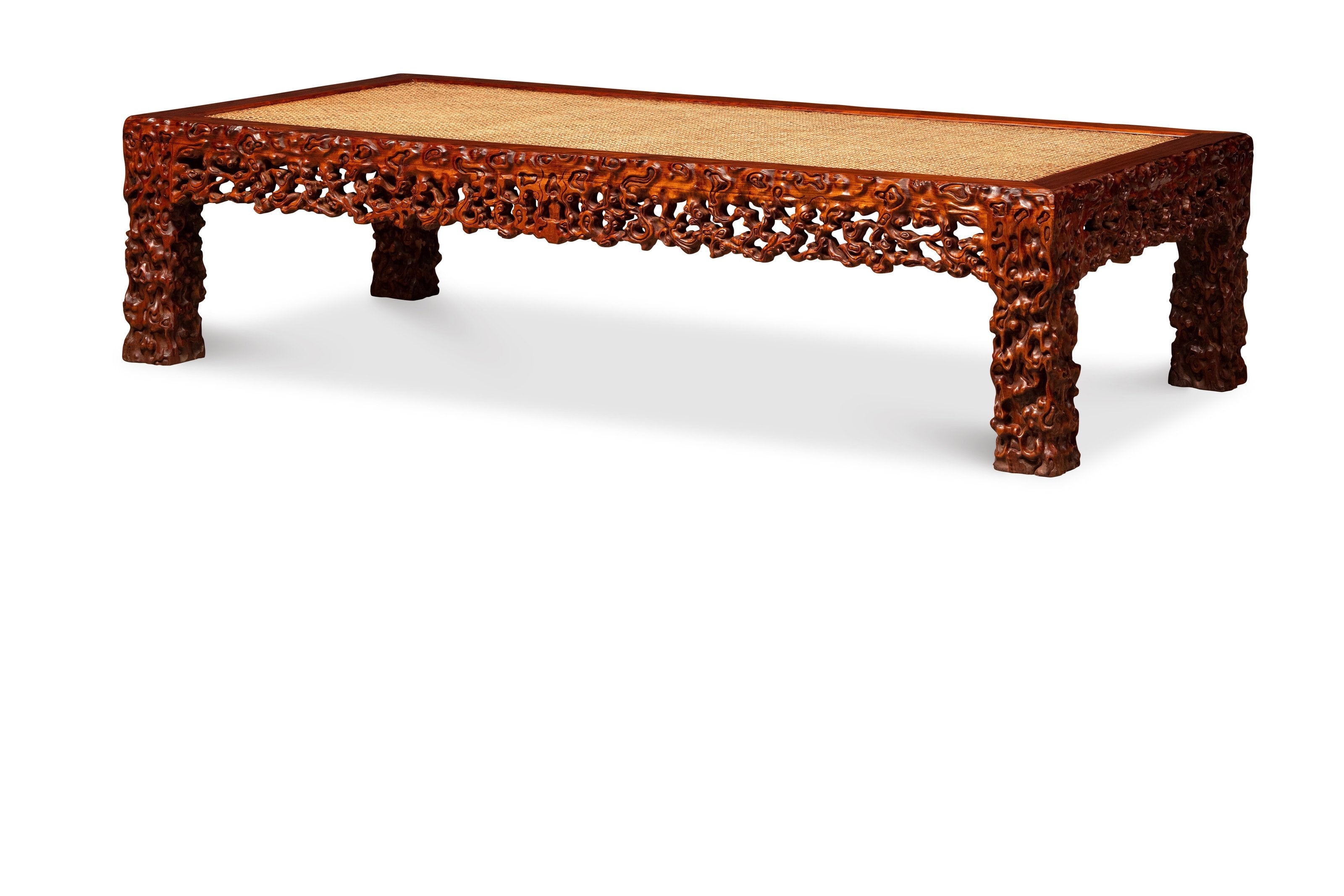 Huanghuali burl root pattern four-sided flat cooling mat