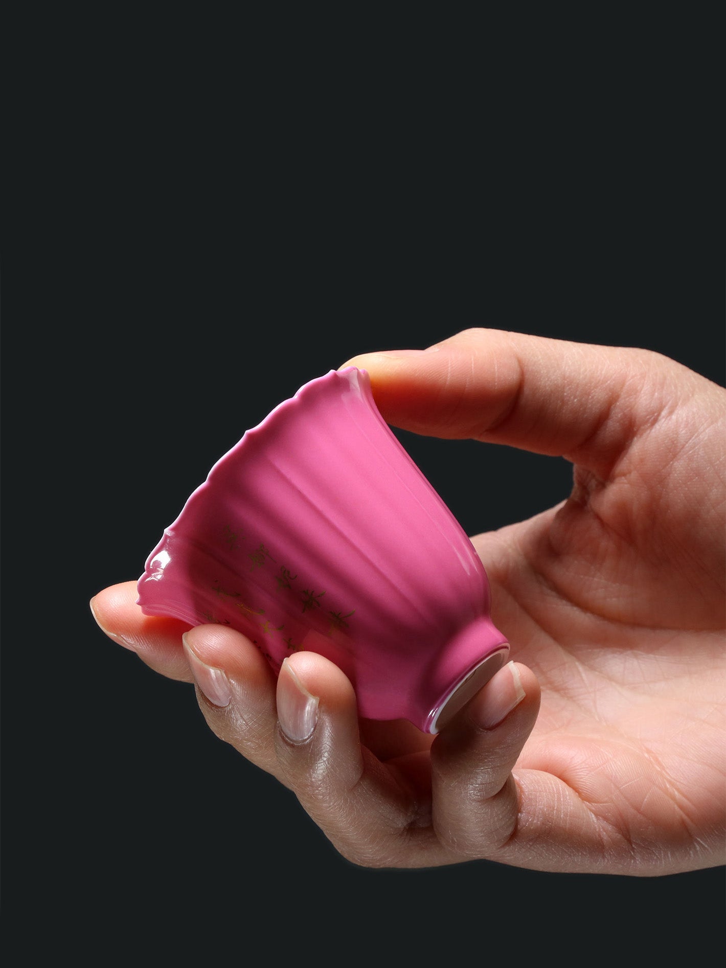 Rouge lingers in the water chestnut cup