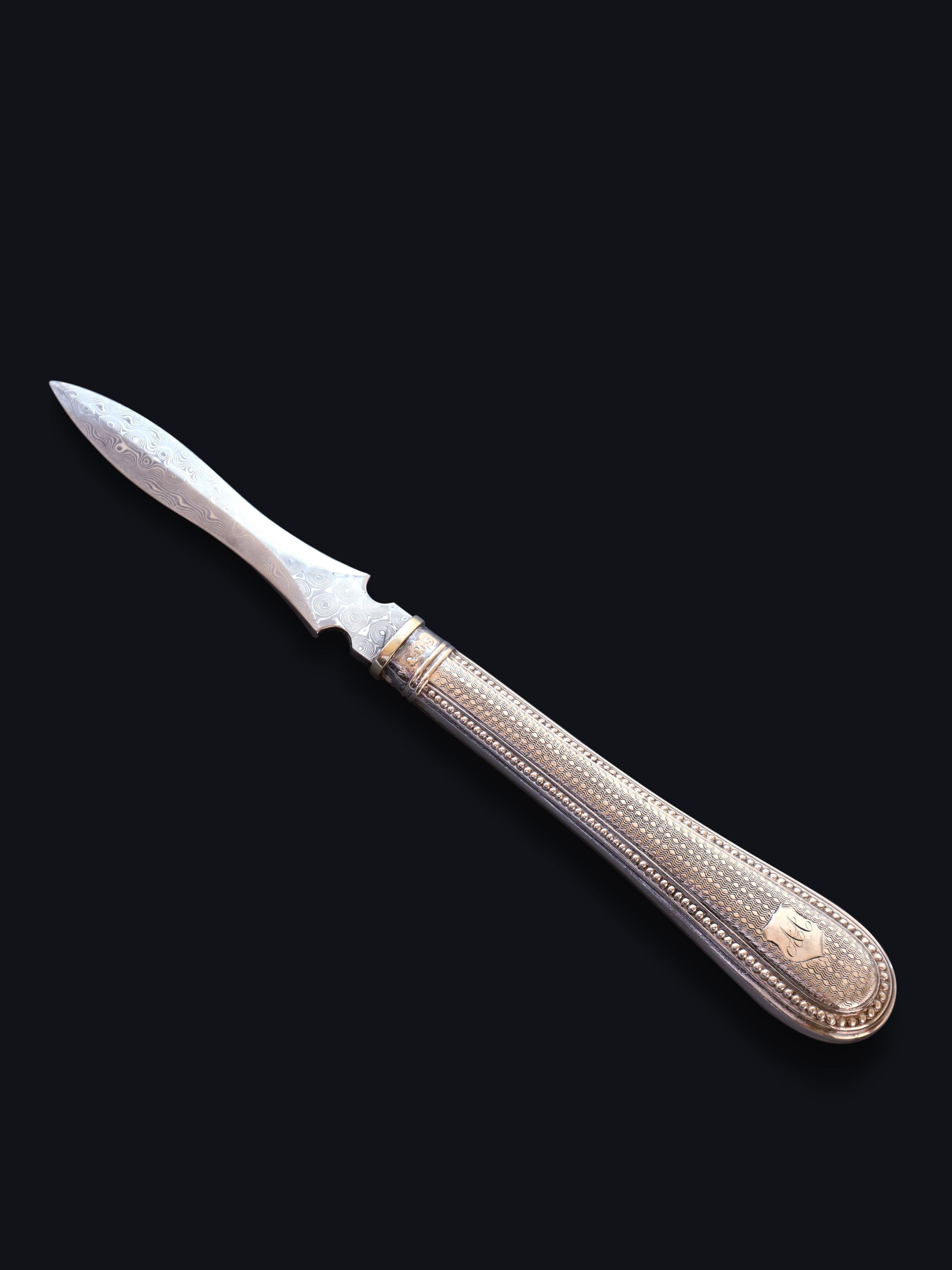 19th-century silver-handled tea knife