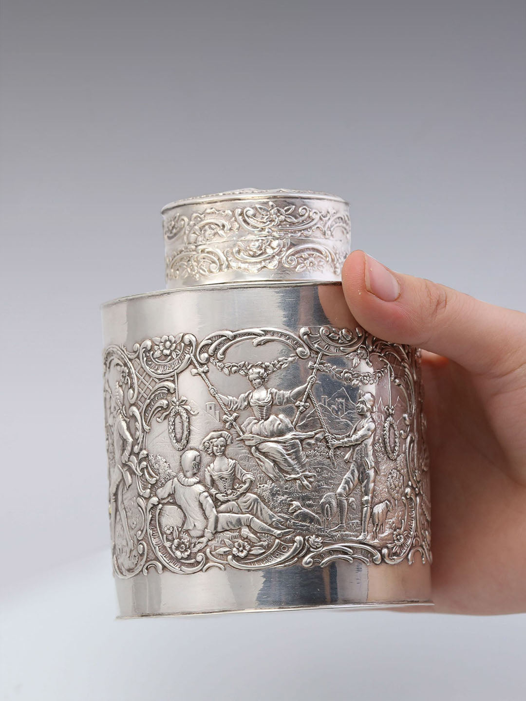 19th-century British tea canister