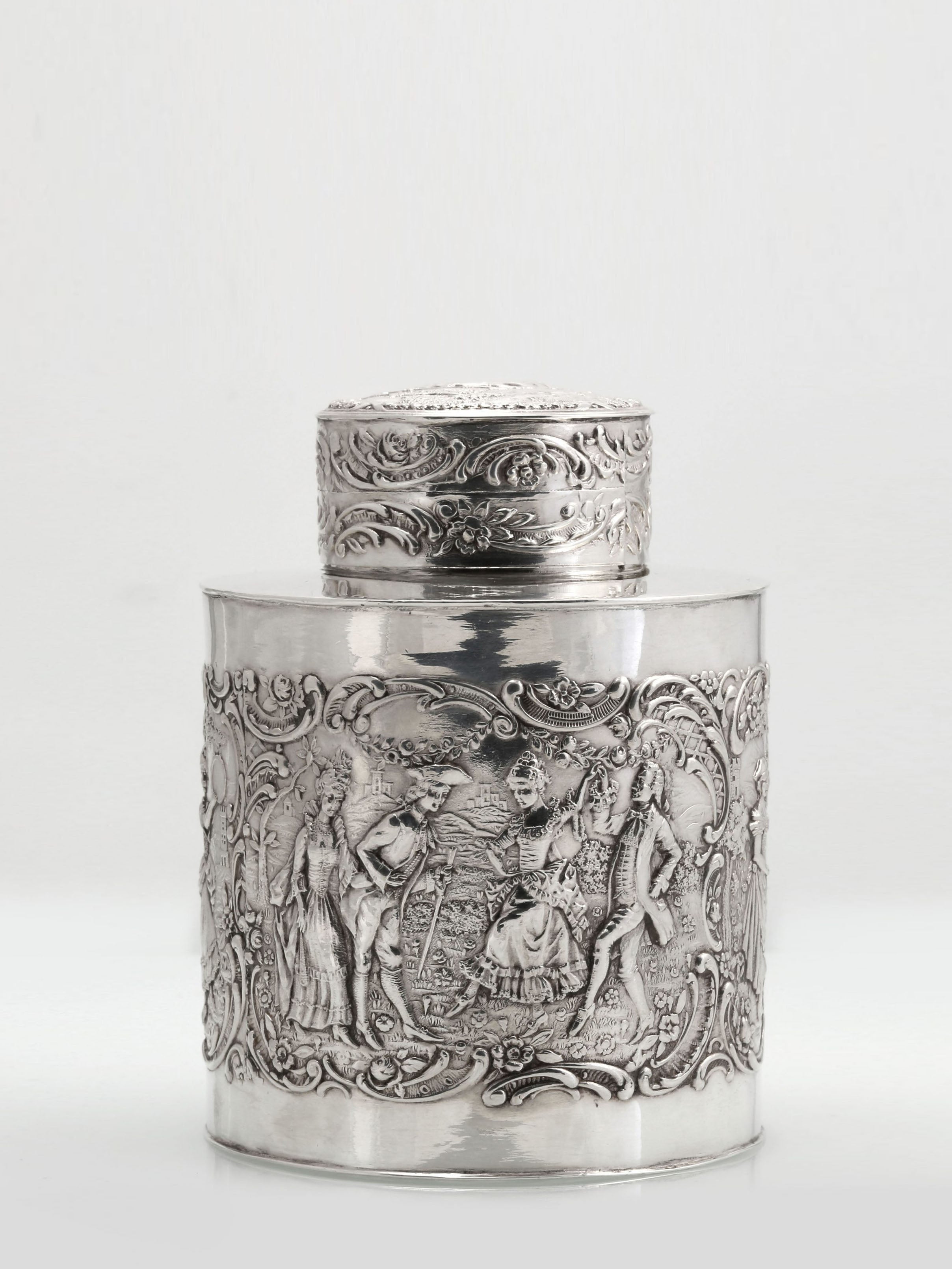 19th-century British tea canister