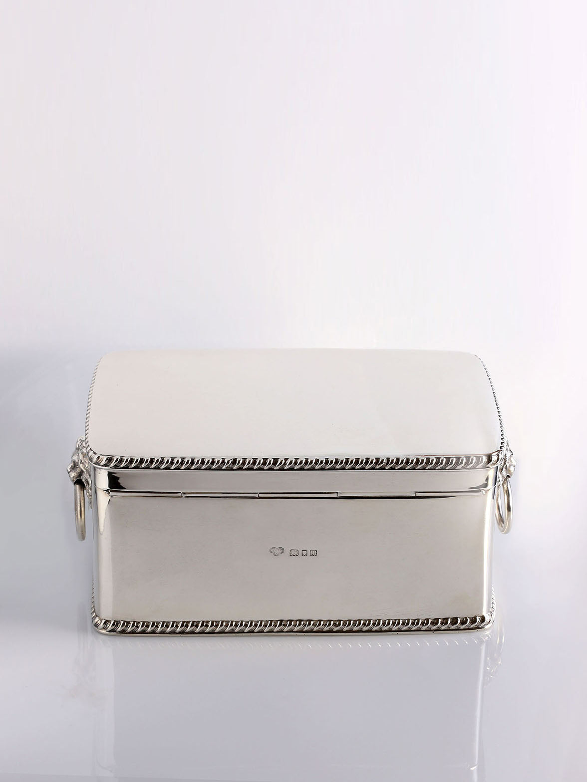 British silver tea box, 1927