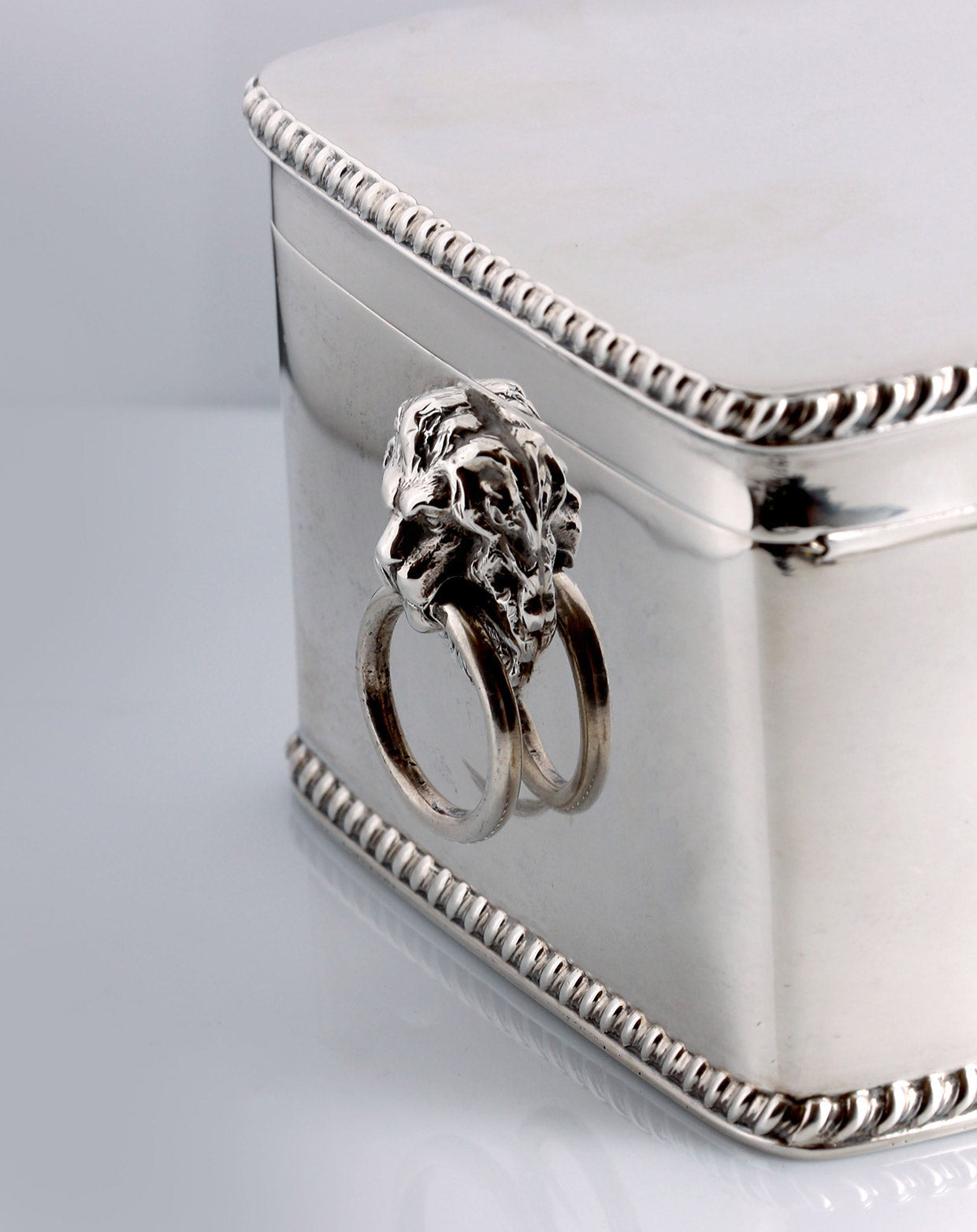 British silver tea box, 1927