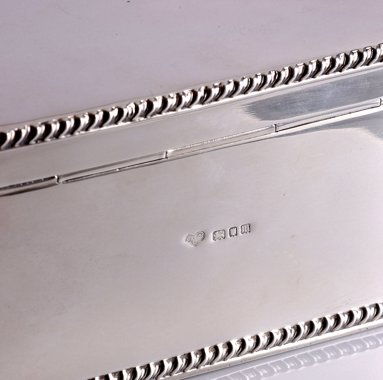 British silver tea box, 1927