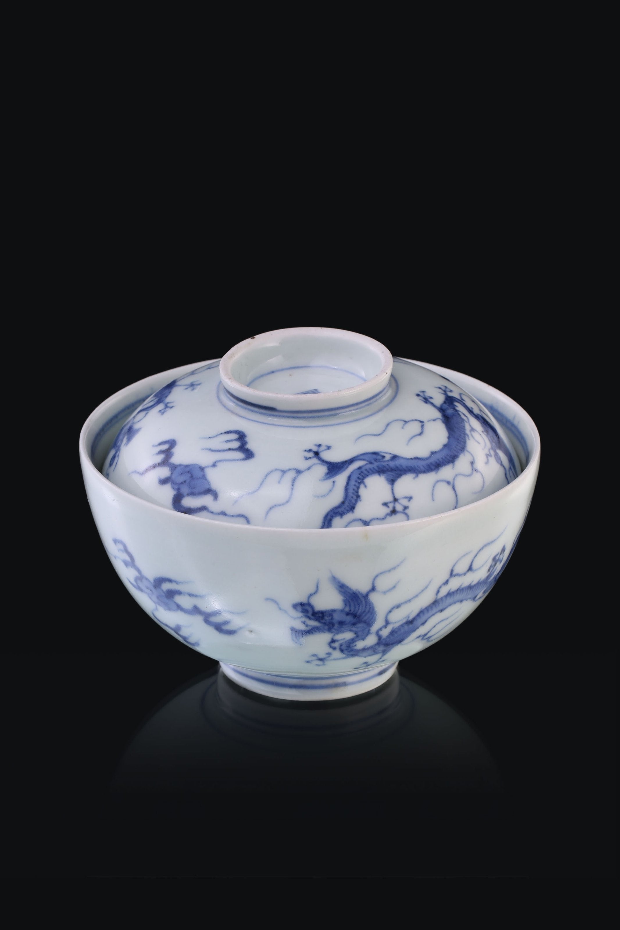 Japanese Imari dragon-patterned covered bowl (lid)