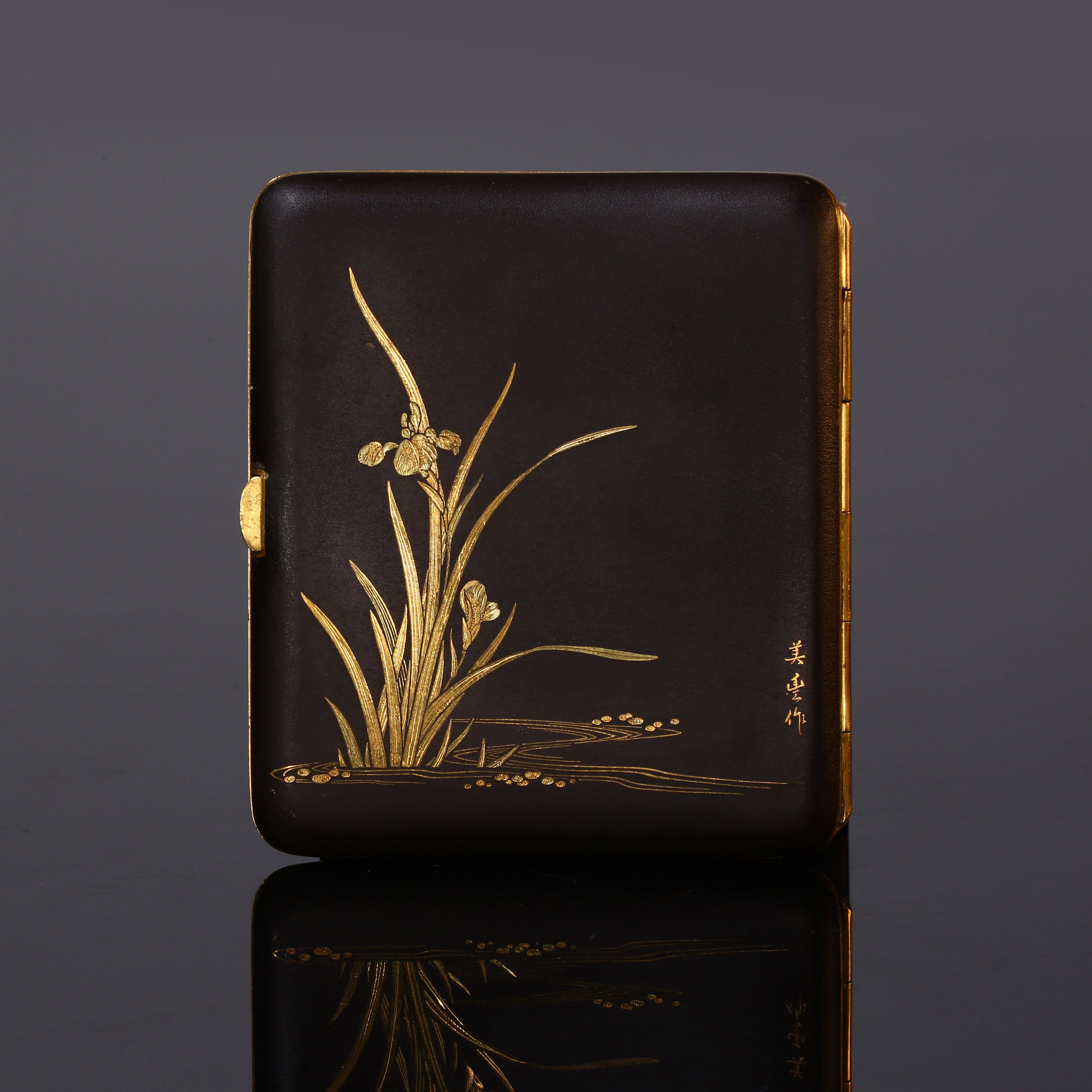 "Moonrise Startles Mountain Birds" - Meiji Period Cigarette Box