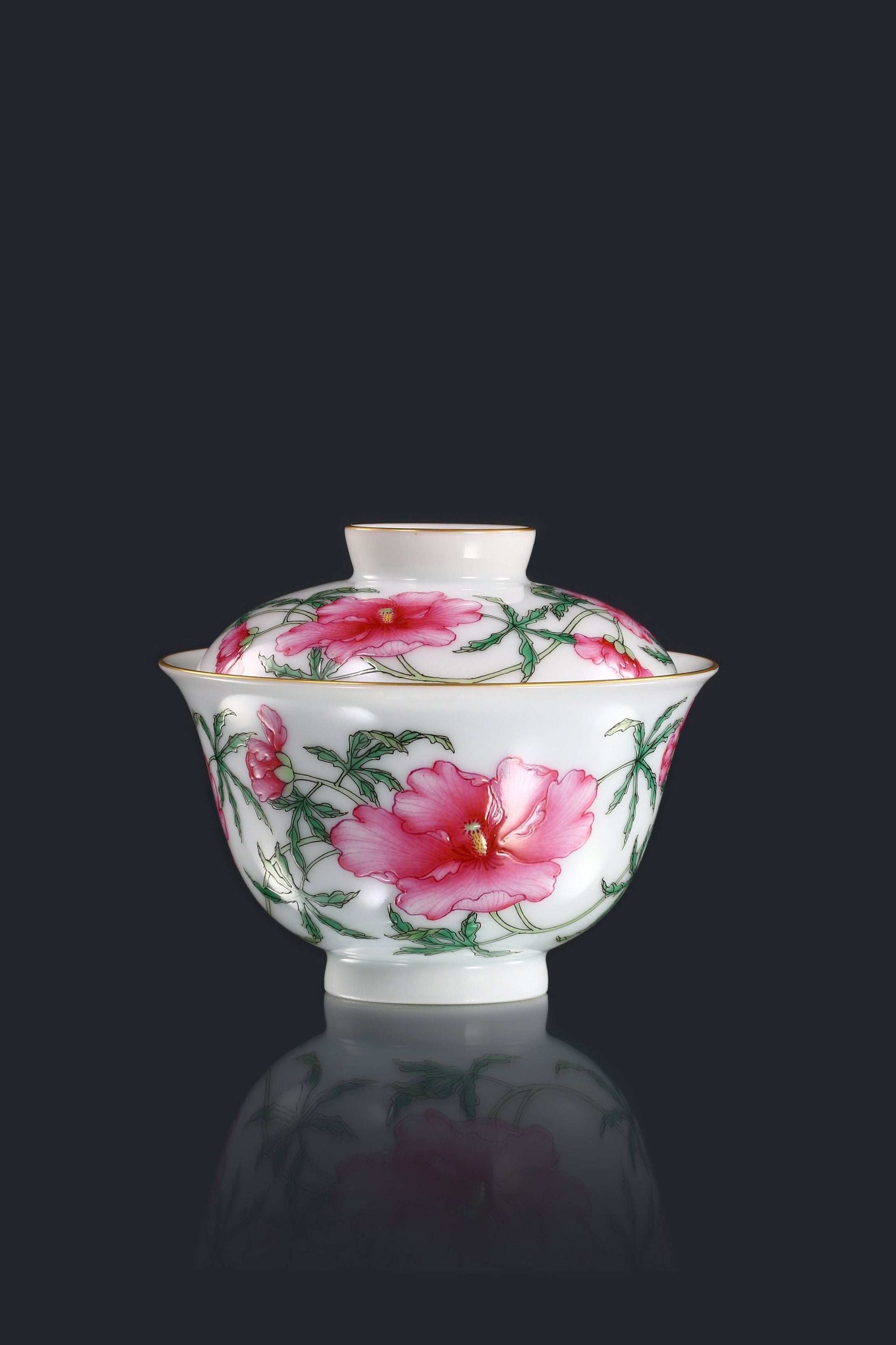 Hibiscus covered bowl