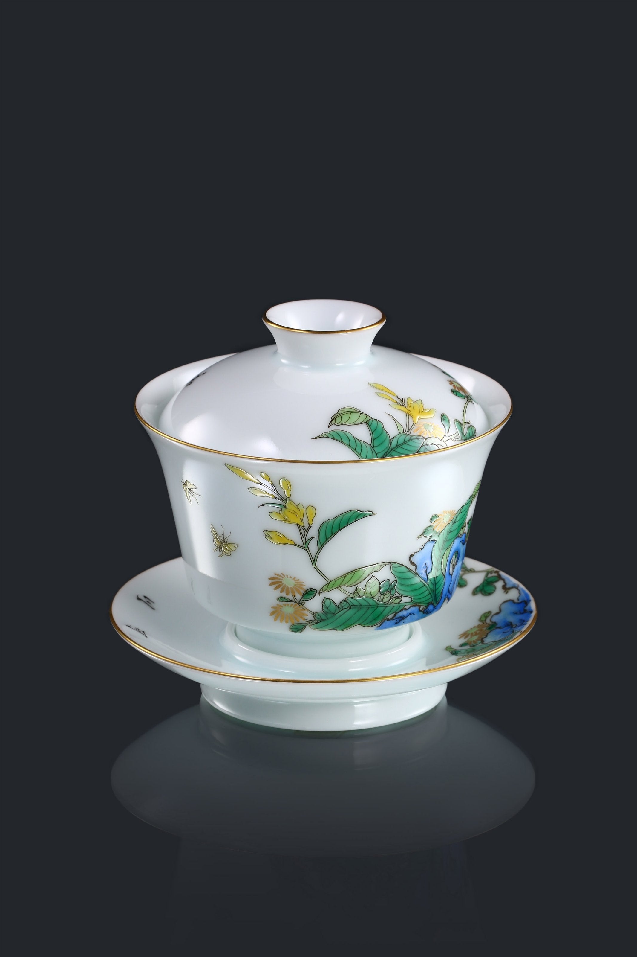 Jade hairpin flower gaiwan/tea cup