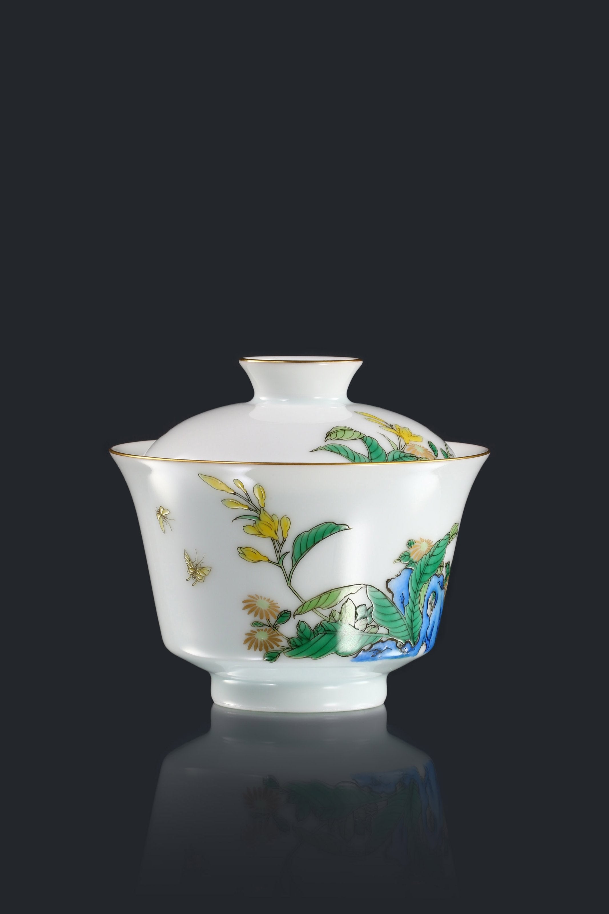 Jade hairpin flower gaiwan/tea cup