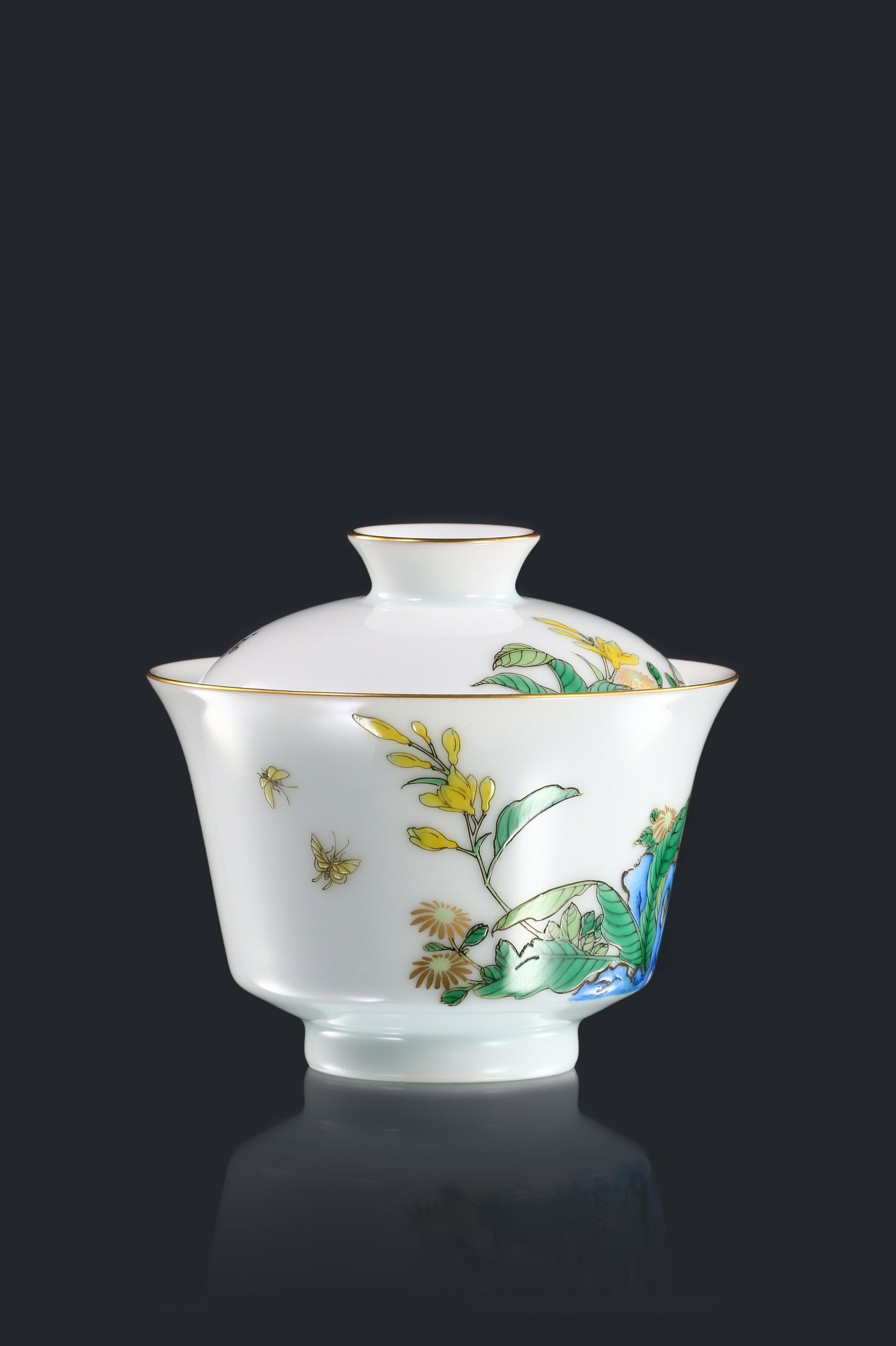 Jade hairpin flower gaiwan/tea cup