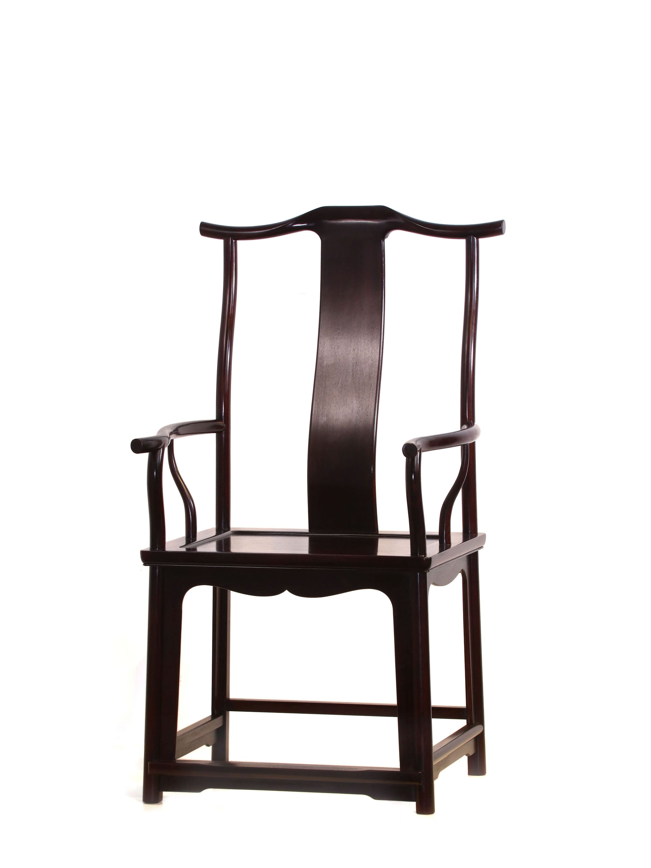 Zambian rosewood official's hat chair with four protruding ends