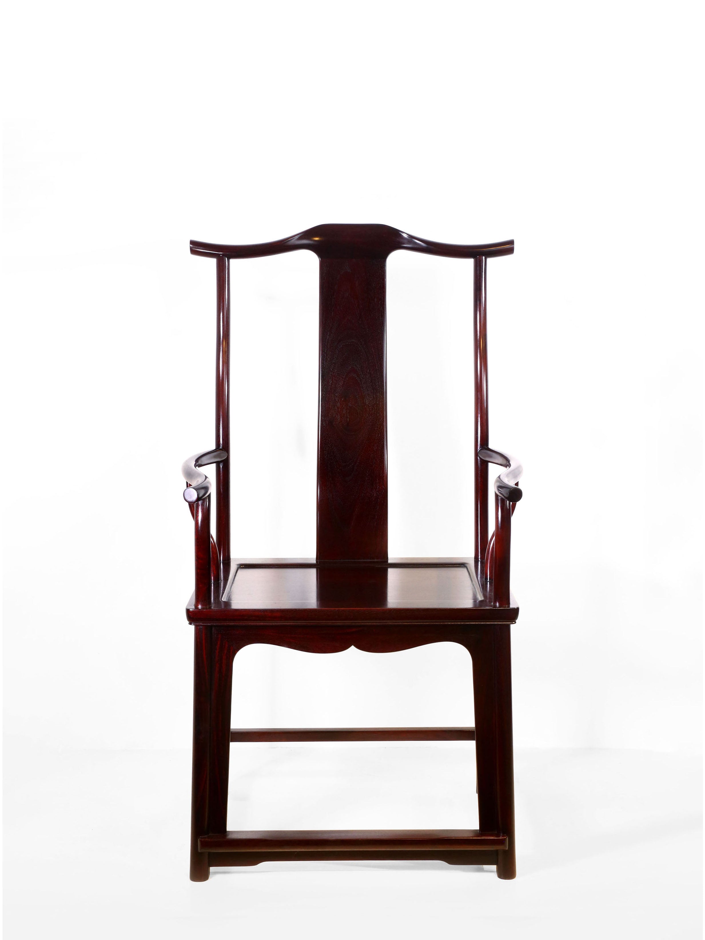 Zambian rosewood official's hat chair with four protruding ends
