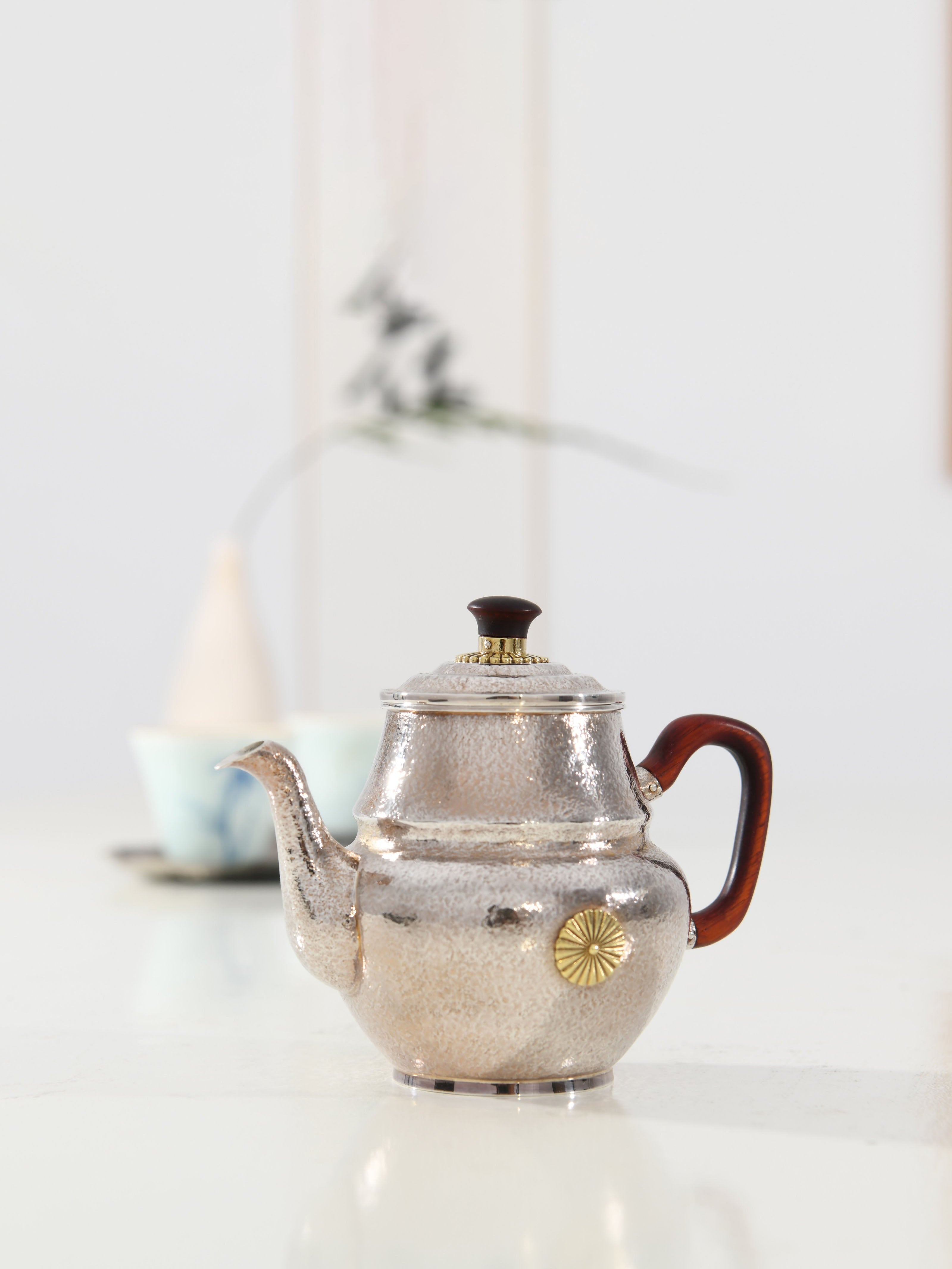 Tibetan Sterling Silver Teapot