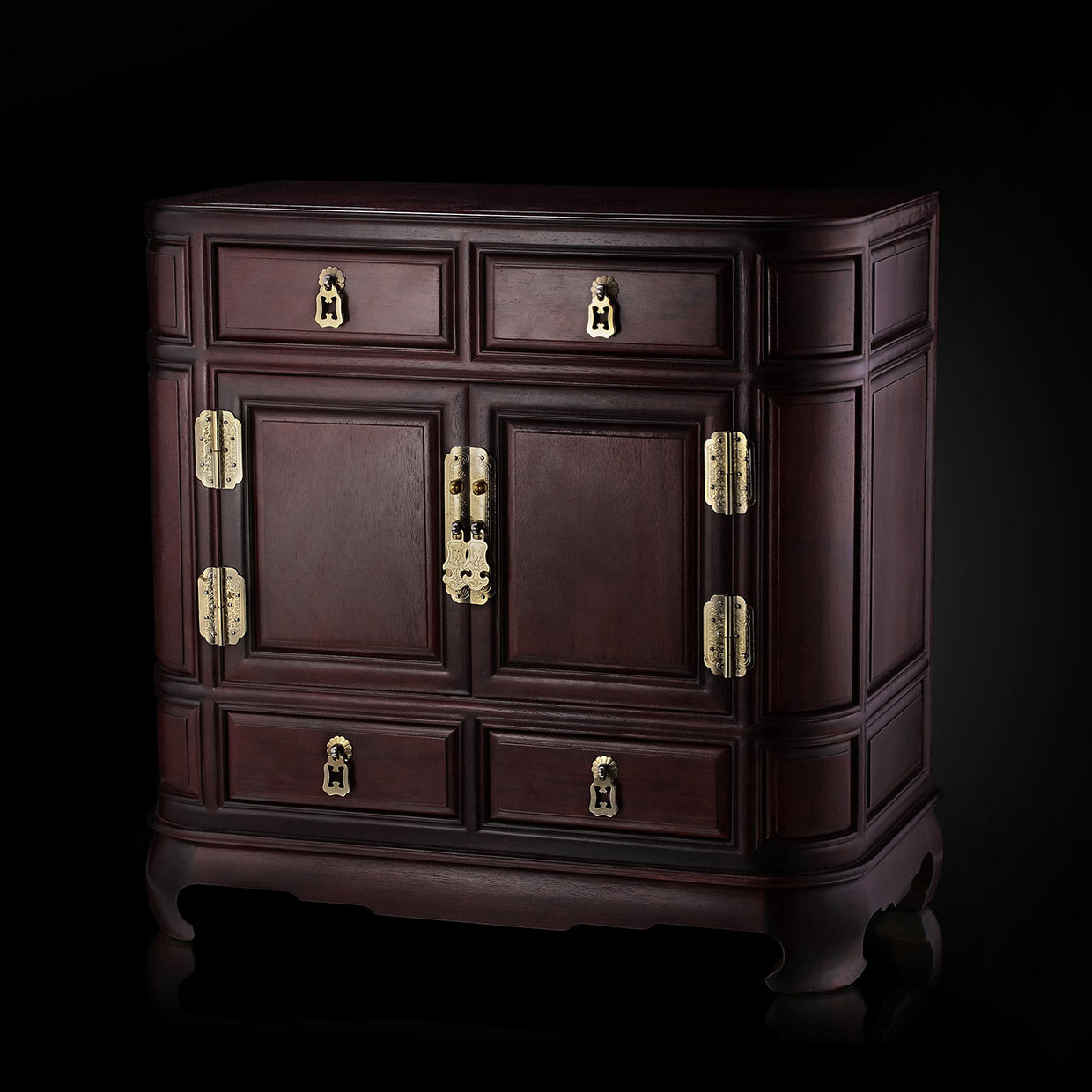 Passionflower pattern/dragon pattern/plain surface small chest cabinet with stand
