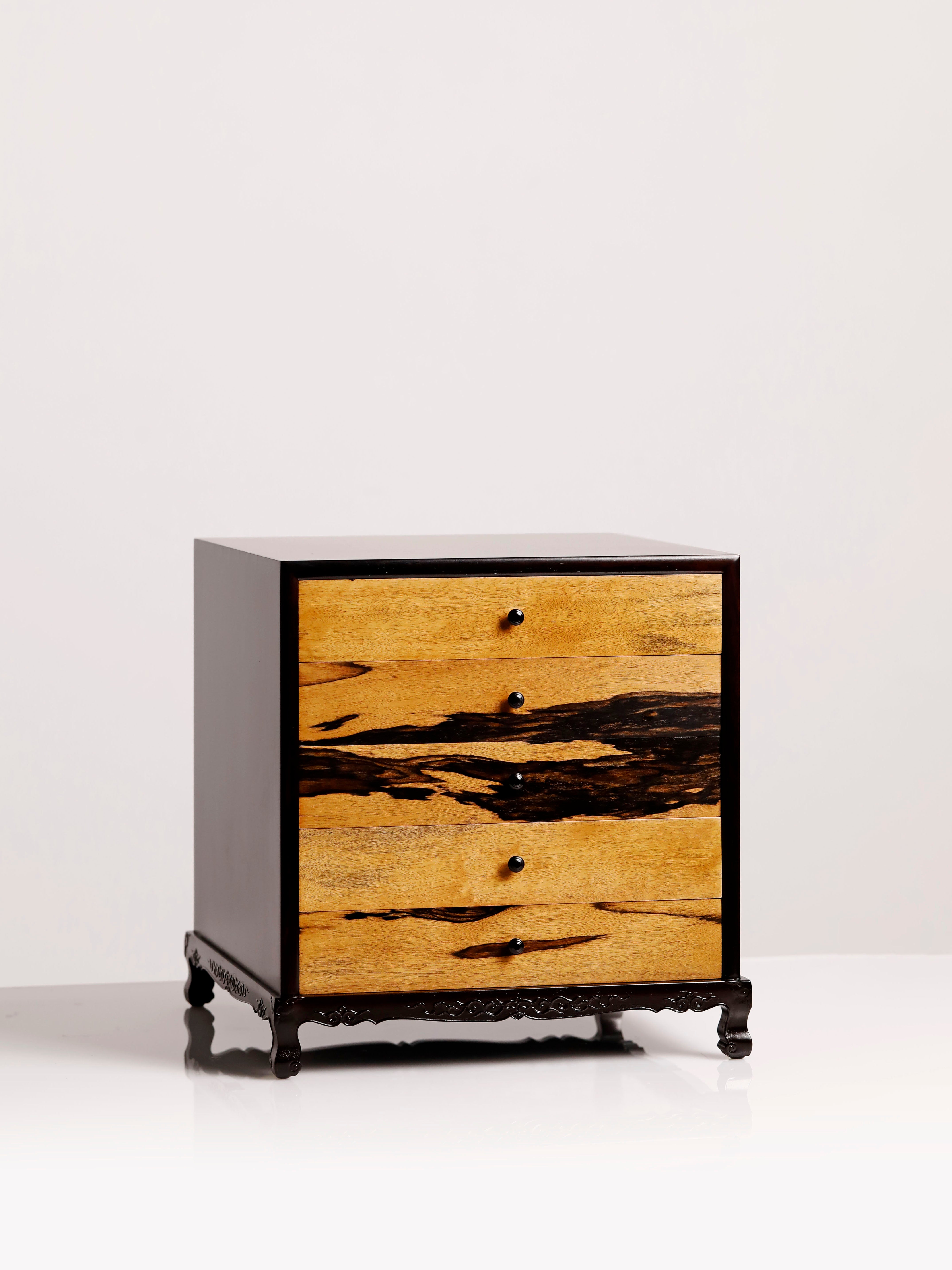 Purple sandalwood and black sandalwood sideboard for five-tiered tea set