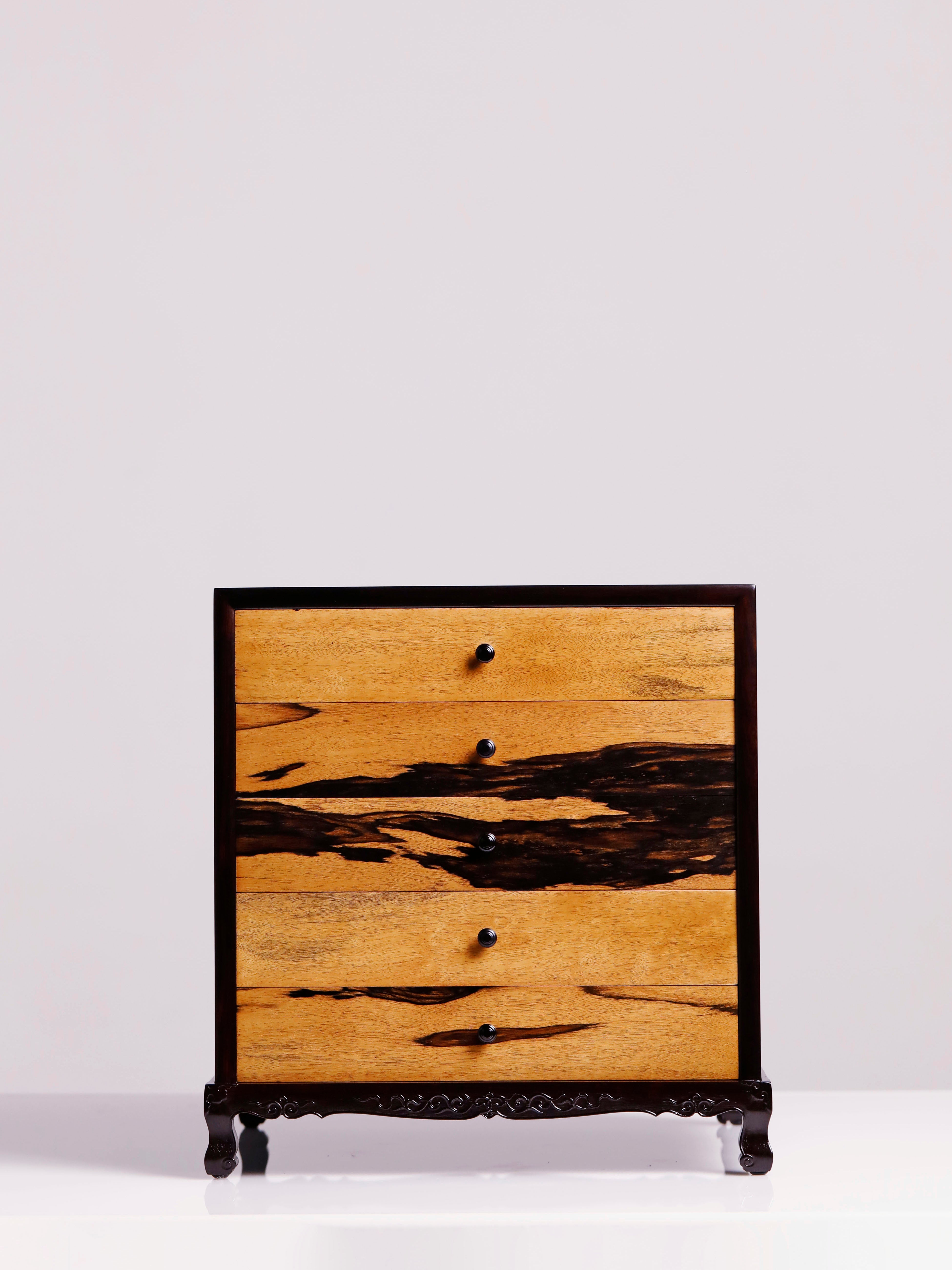 Purple sandalwood and black sandalwood sideboard for five-tiered tea set