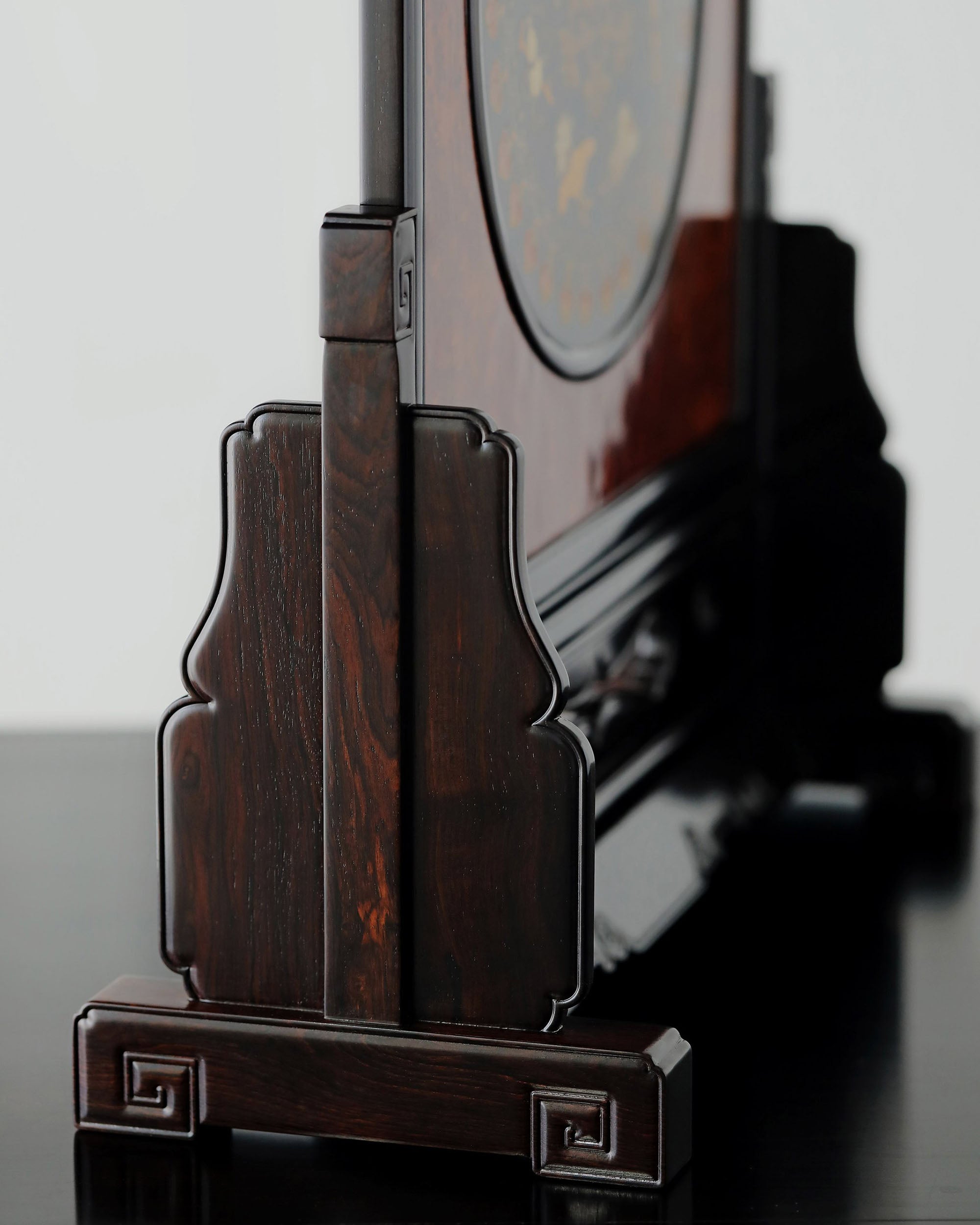 Purple sandalwood burl wood gilded Eight Immortals screen