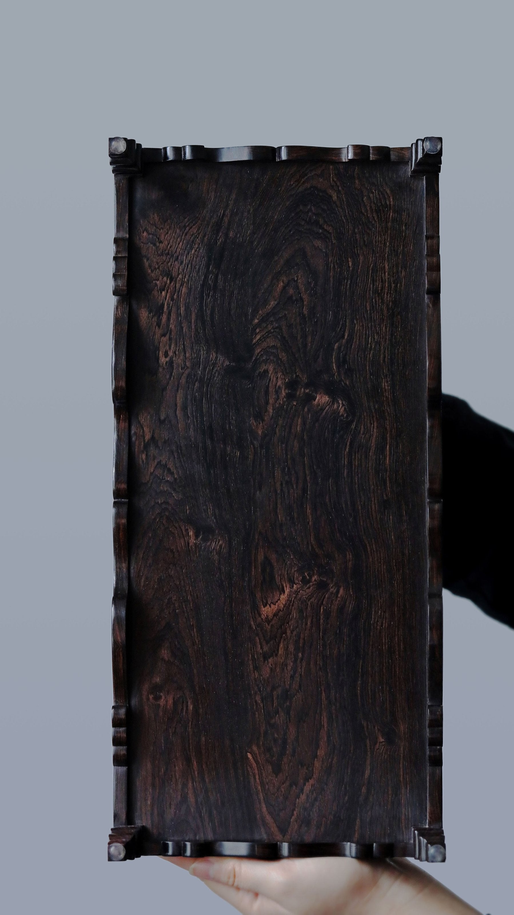 Purple sandalwood ruyi scroll plate