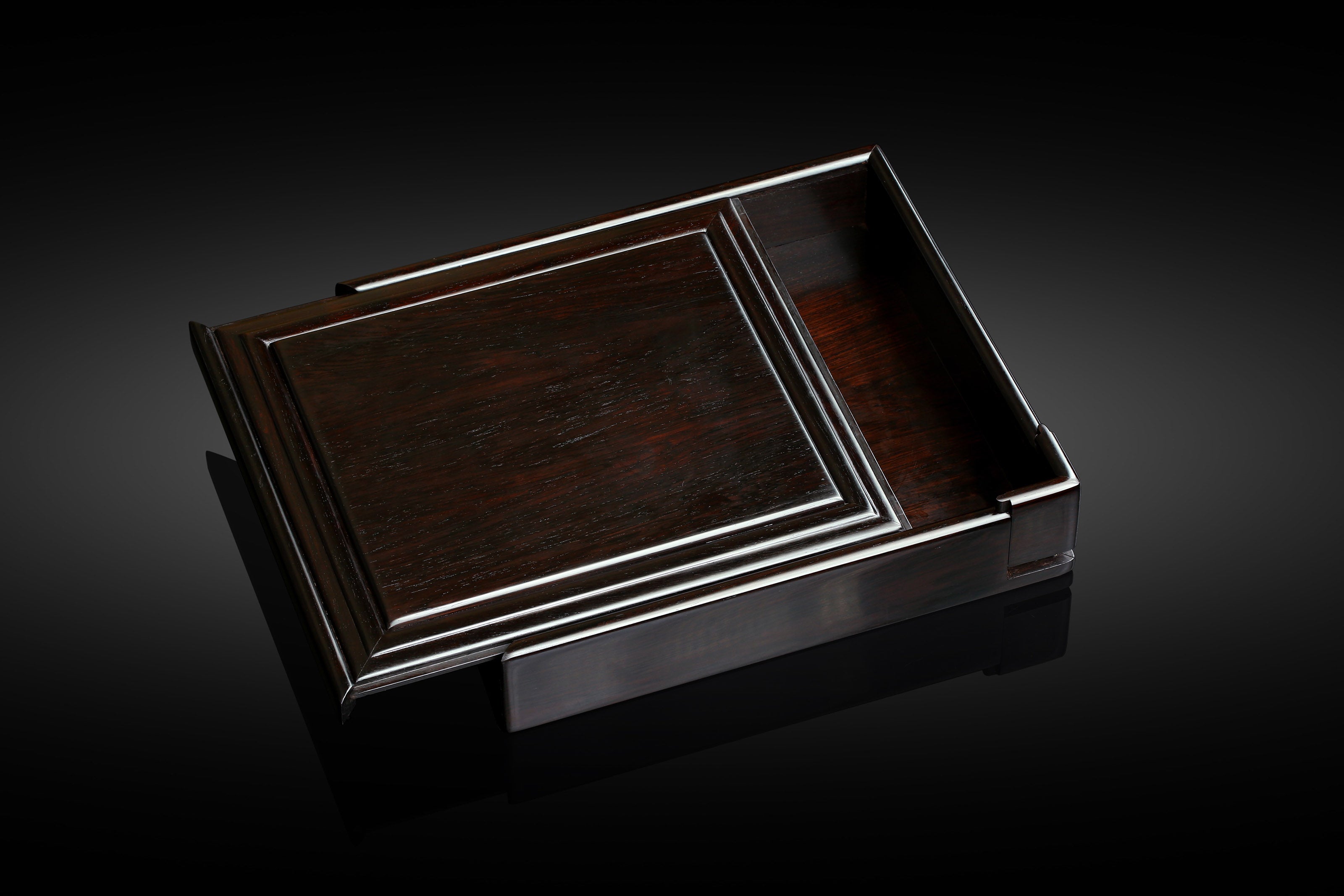 Purple sandalwood plain pull-out tea box