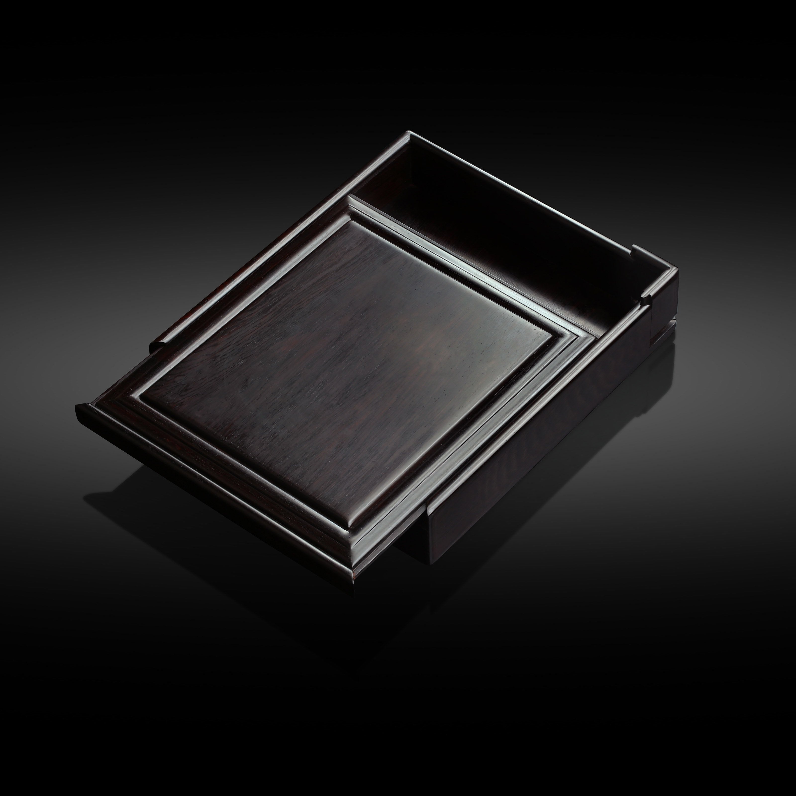 Purple sandalwood plain pull-out tea box