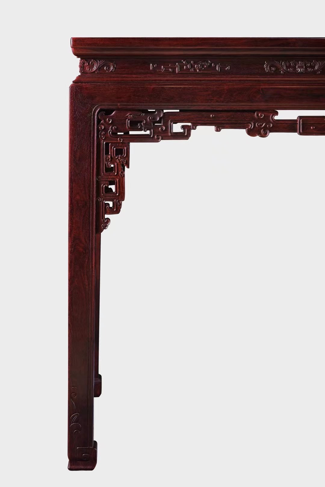 Rosewood table inlaid with huanghuali dragon pattern