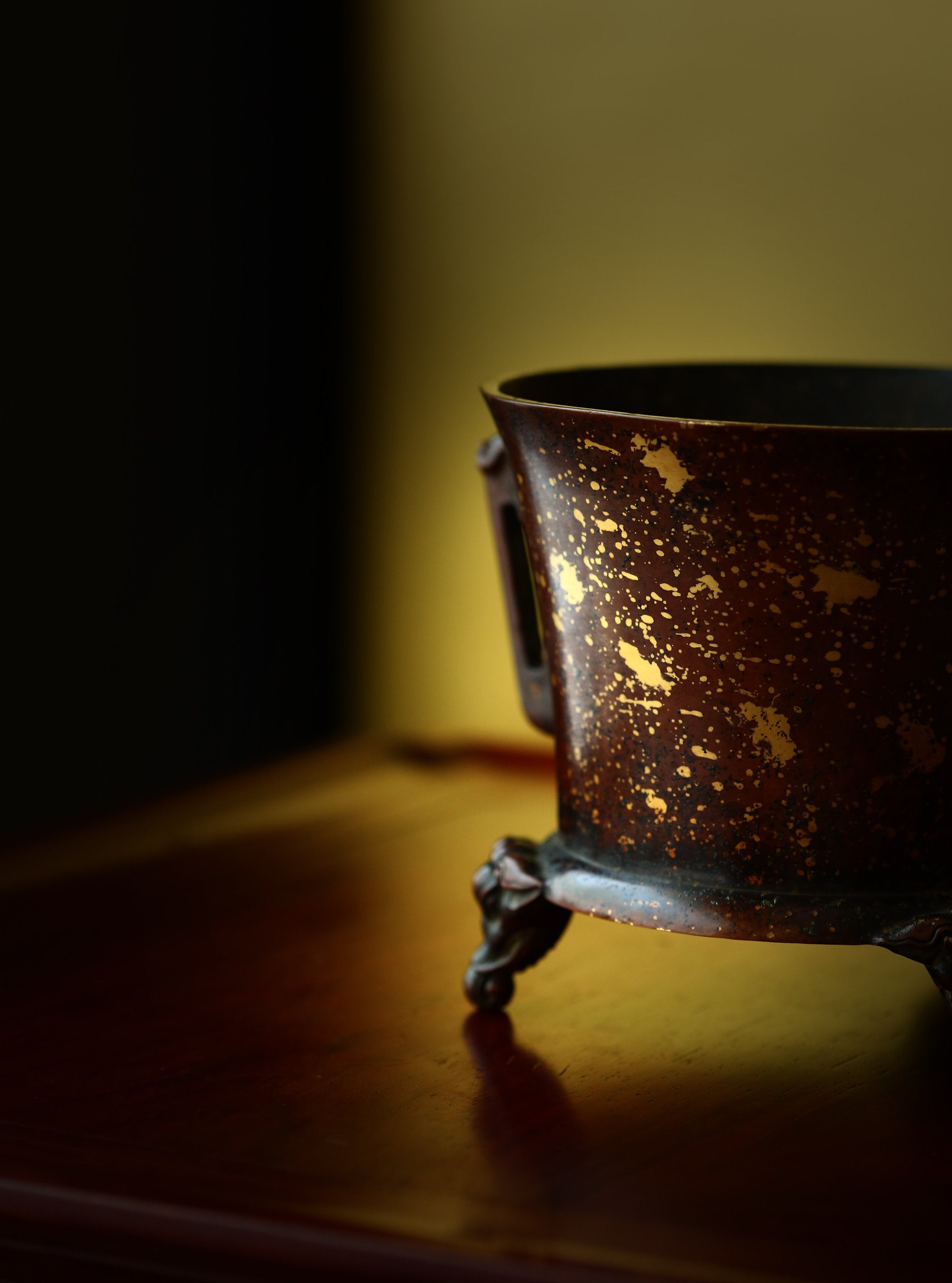 Purple Copper Elephant Three-Legged Incense Burner